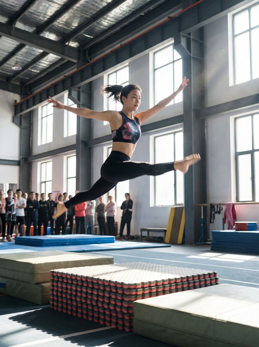 黄色仓库体操运动视频